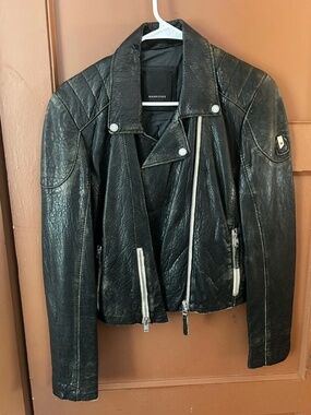 Mauritius Black Leather Jacket Size M